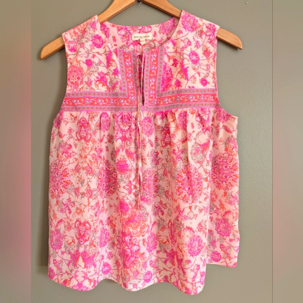 Rebecca Taylor 100% Silk Dreamweaver Top Size 6